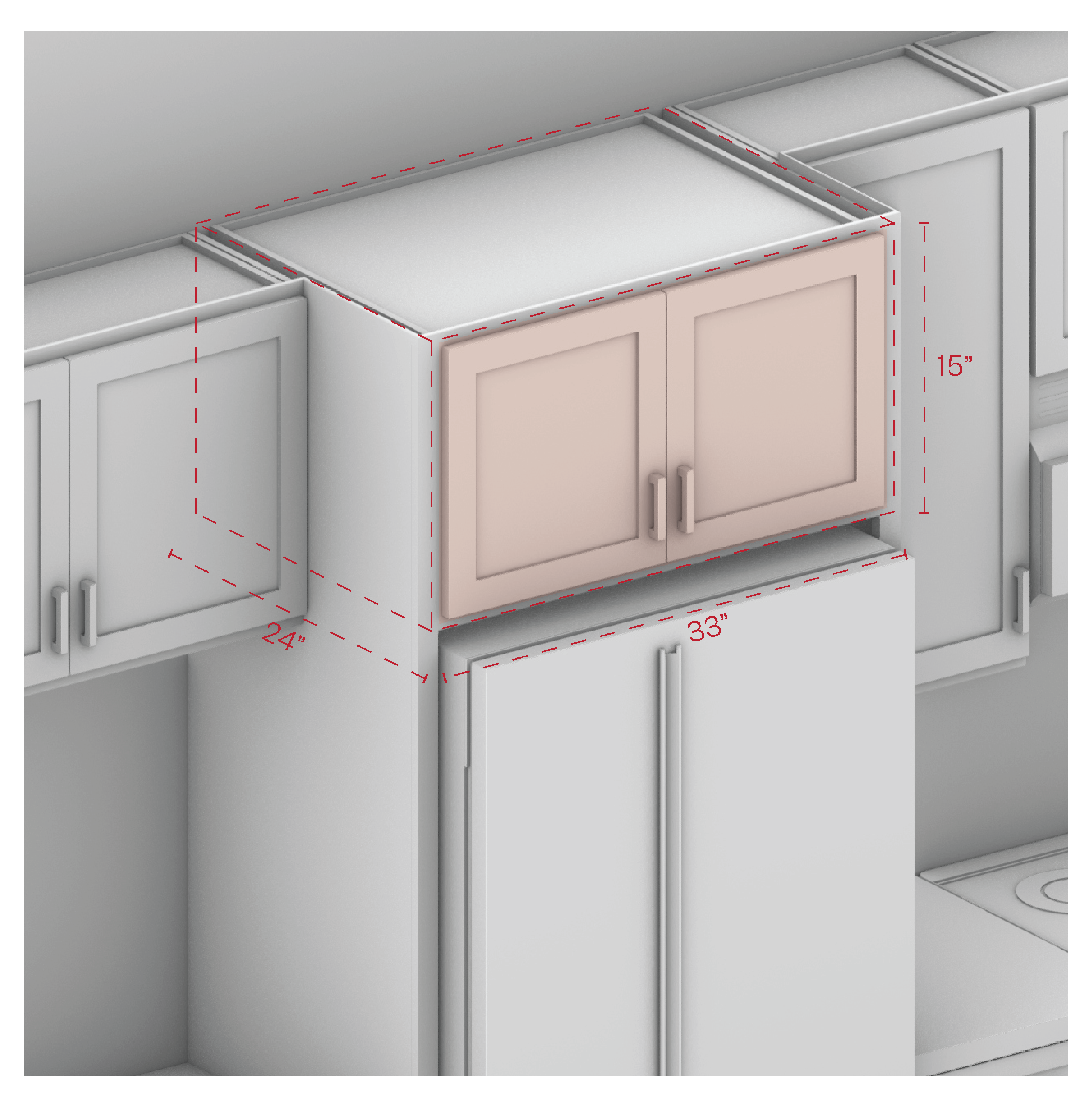 Wall Cabinet 33" Width 18" Height