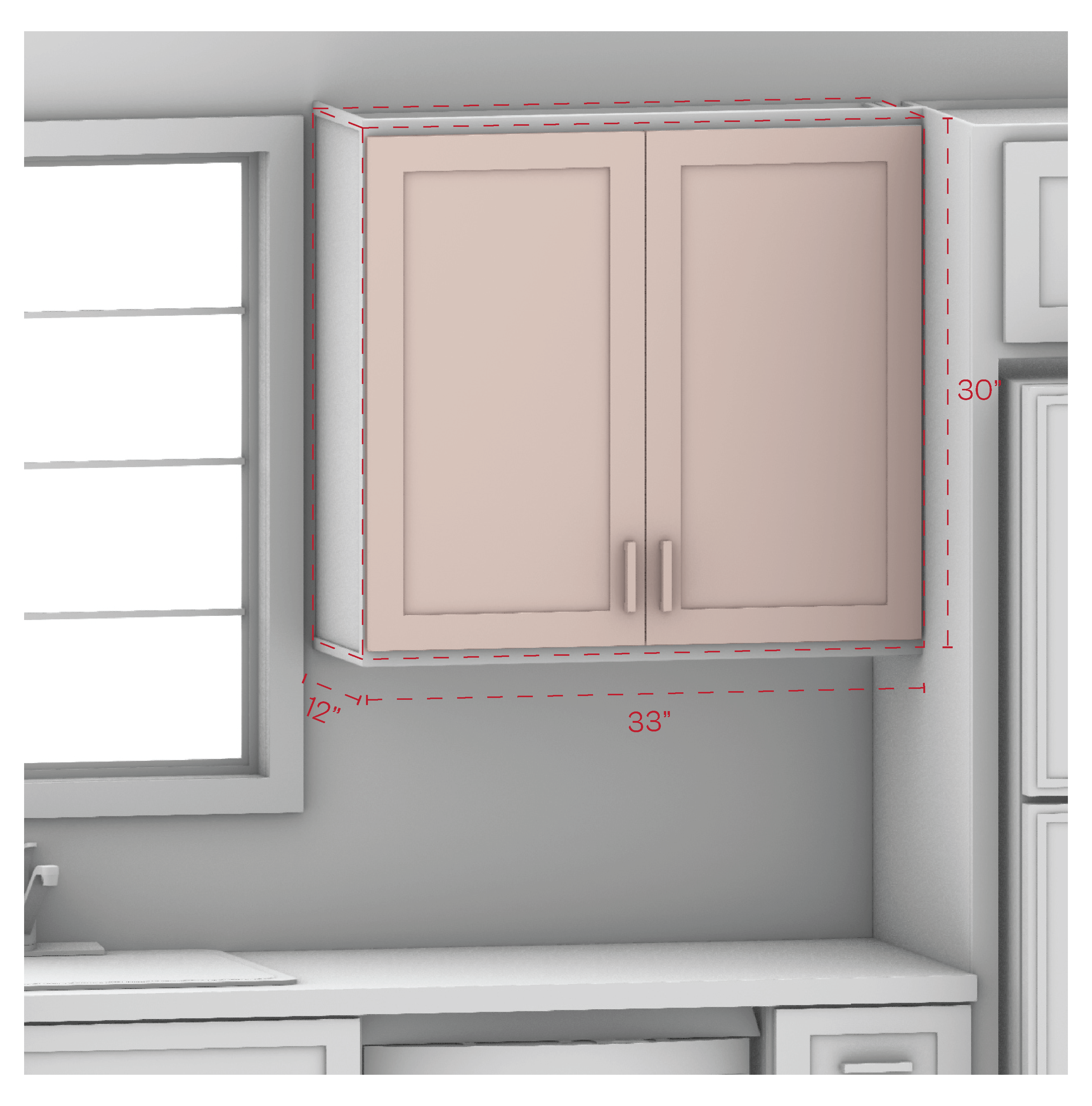 Wall Cabinet 33" Width 30" Height