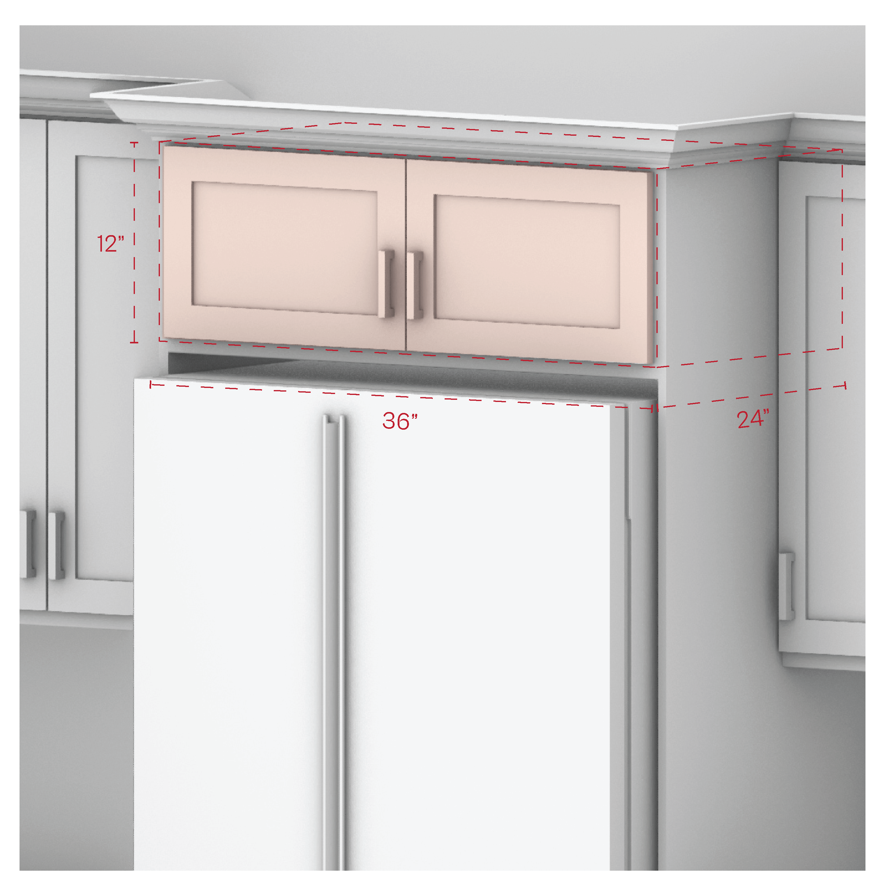 Wall Cabinet 36" Width 12" Height