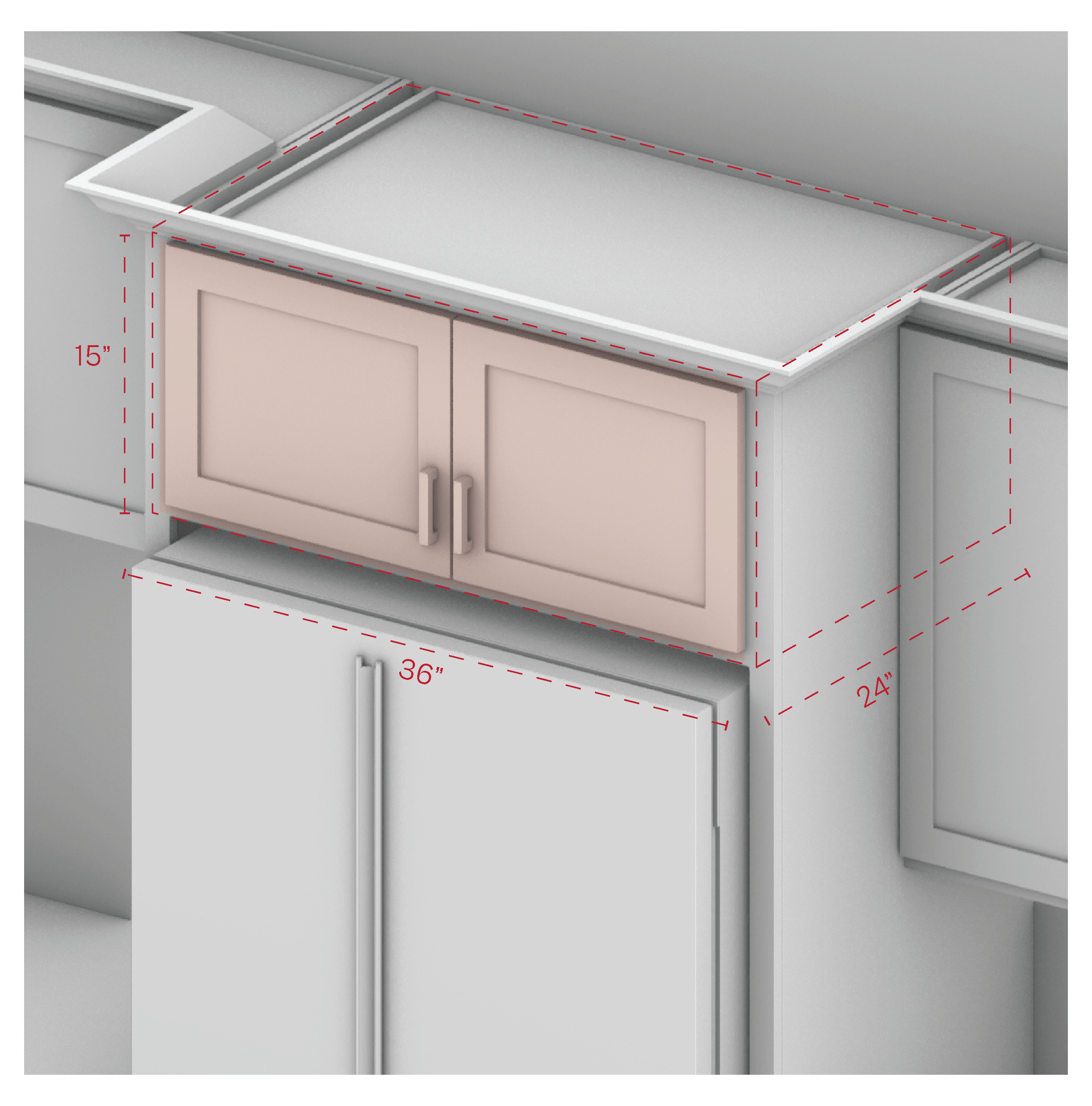 Wall Cabinet 36" Width 15" Height