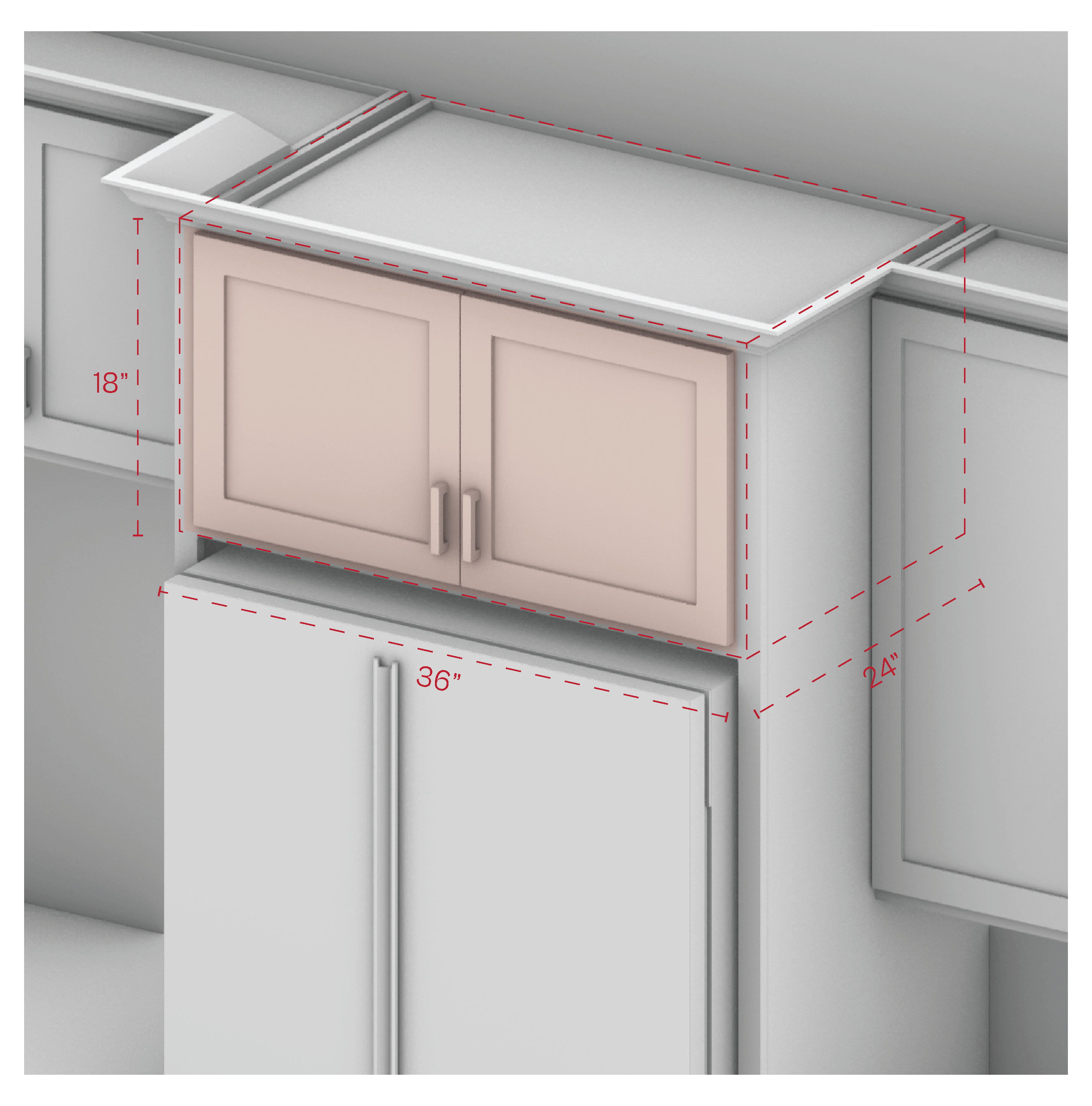 Wall Cabinet 36" Width 18" Height