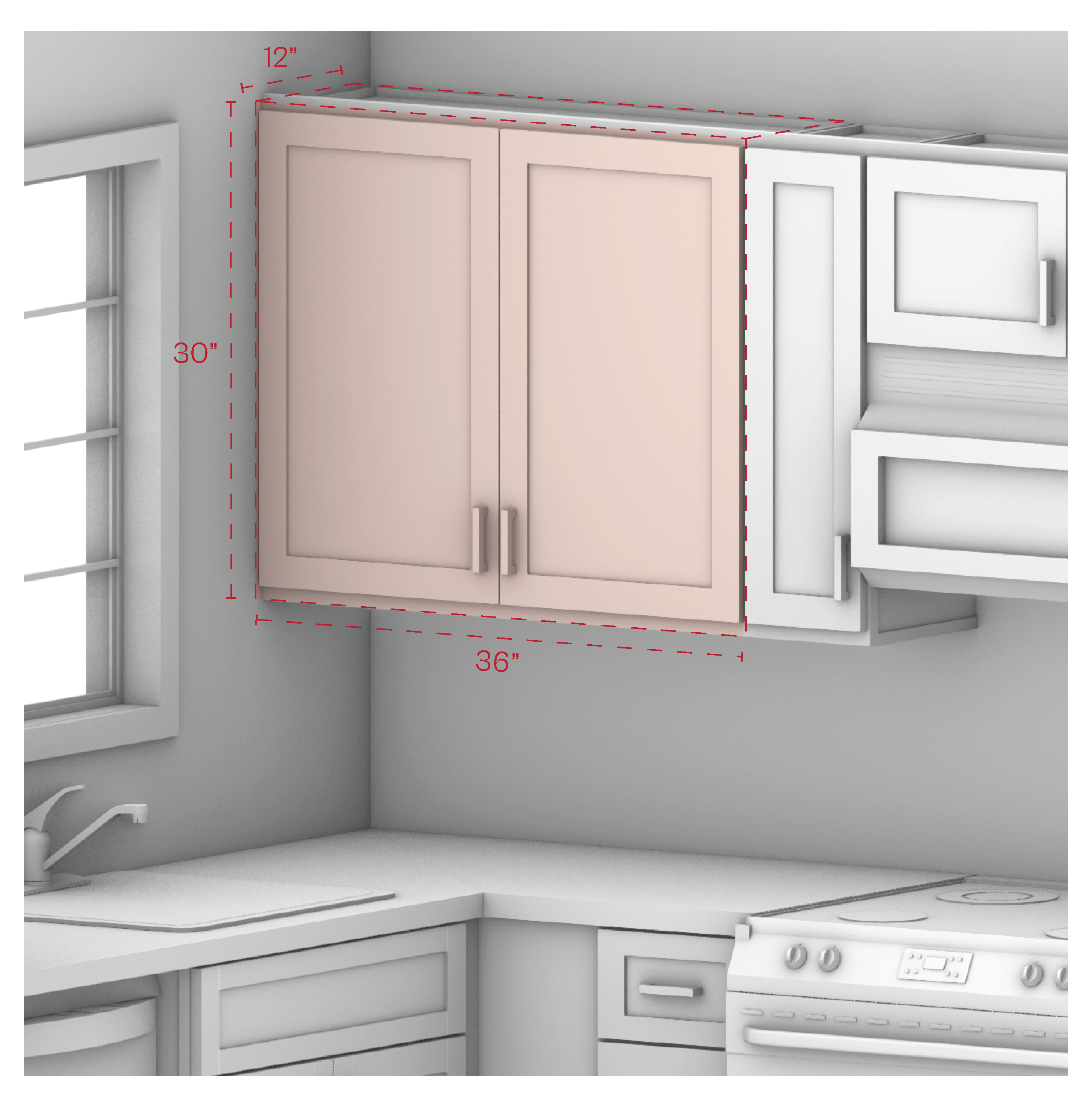 Wall Cabinet 36" Width 30" Height
