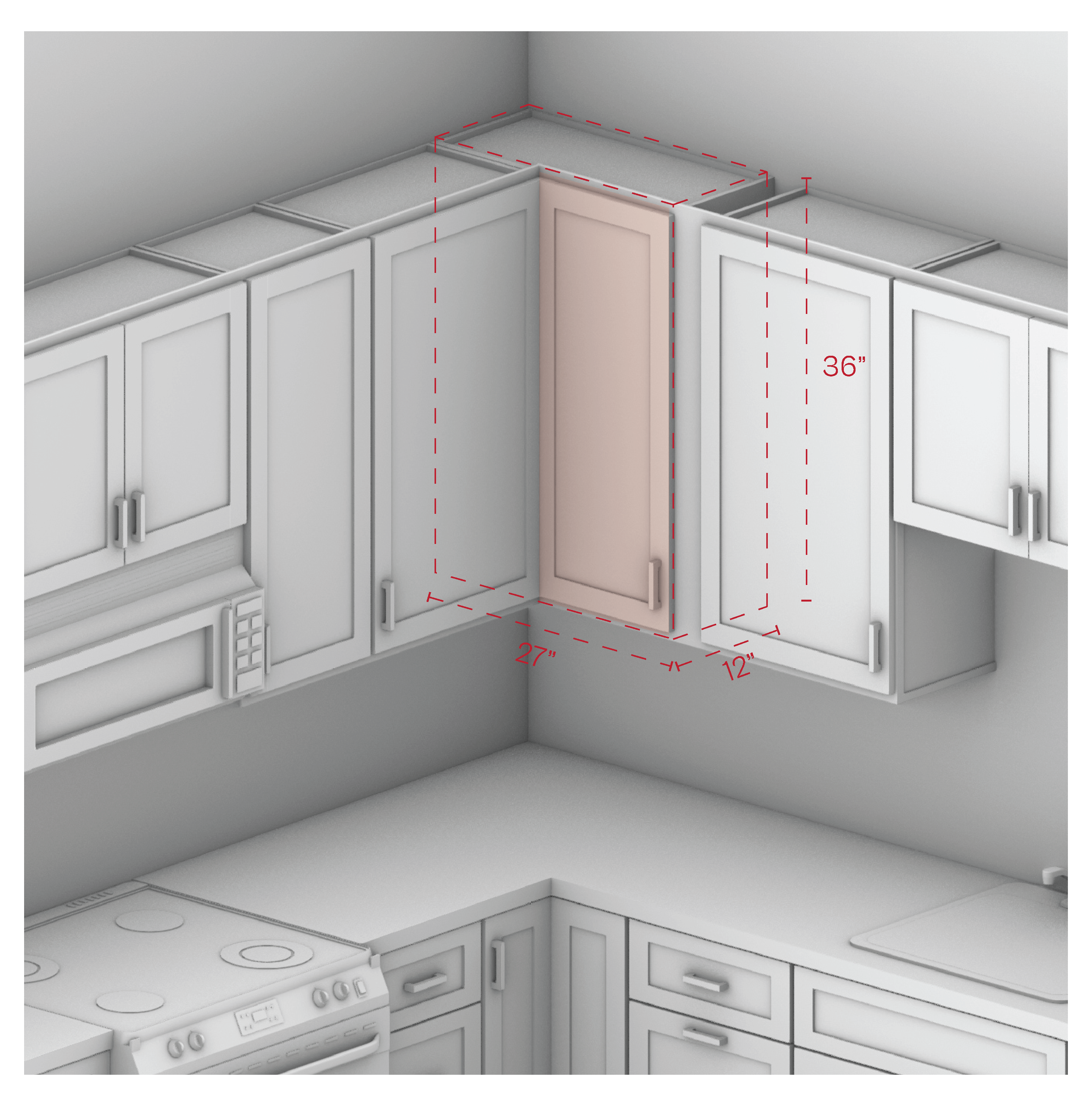 Wall Blind Cabinet 36" Height