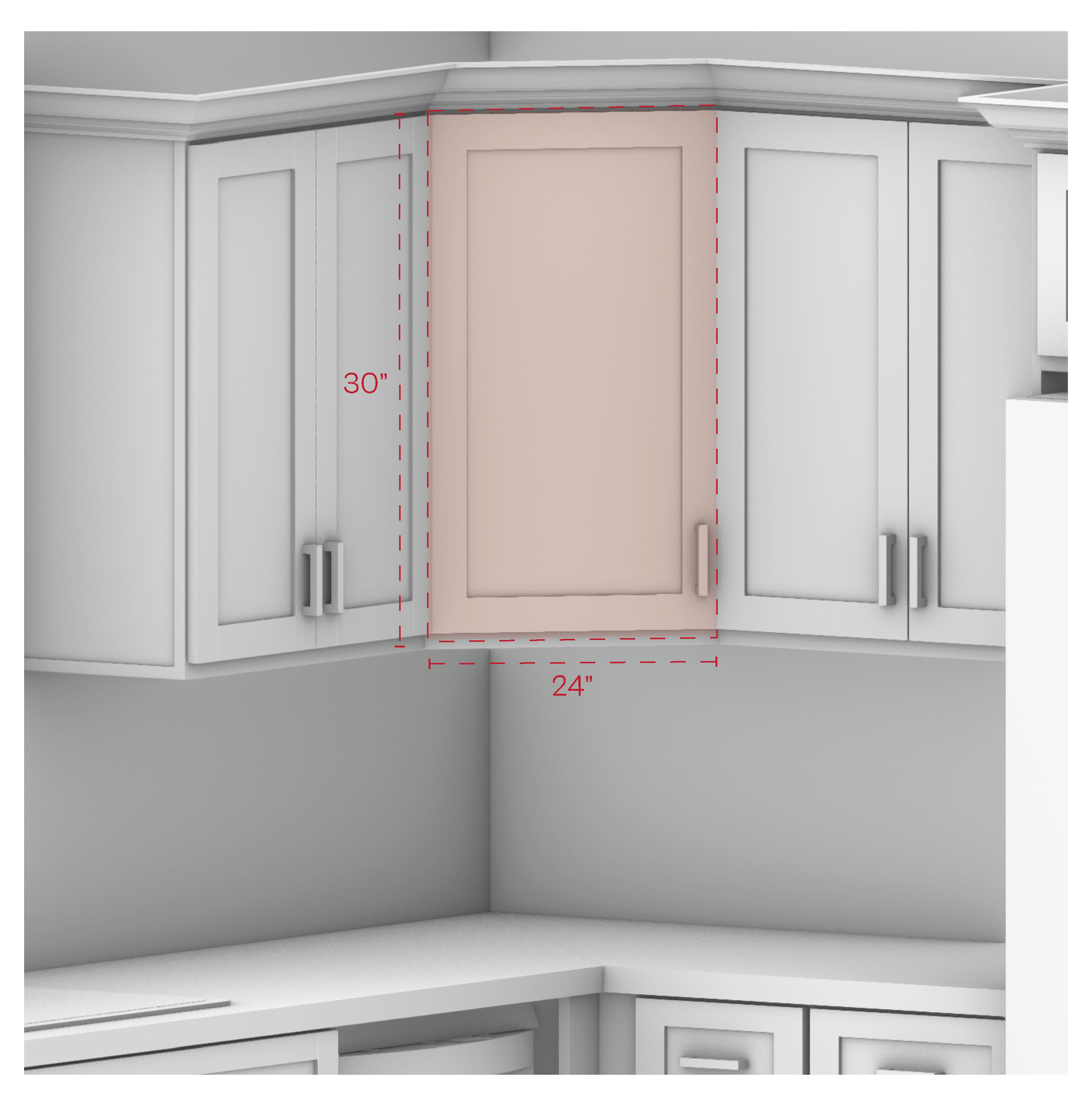 Wall Diagonal Cabinet 30" Height