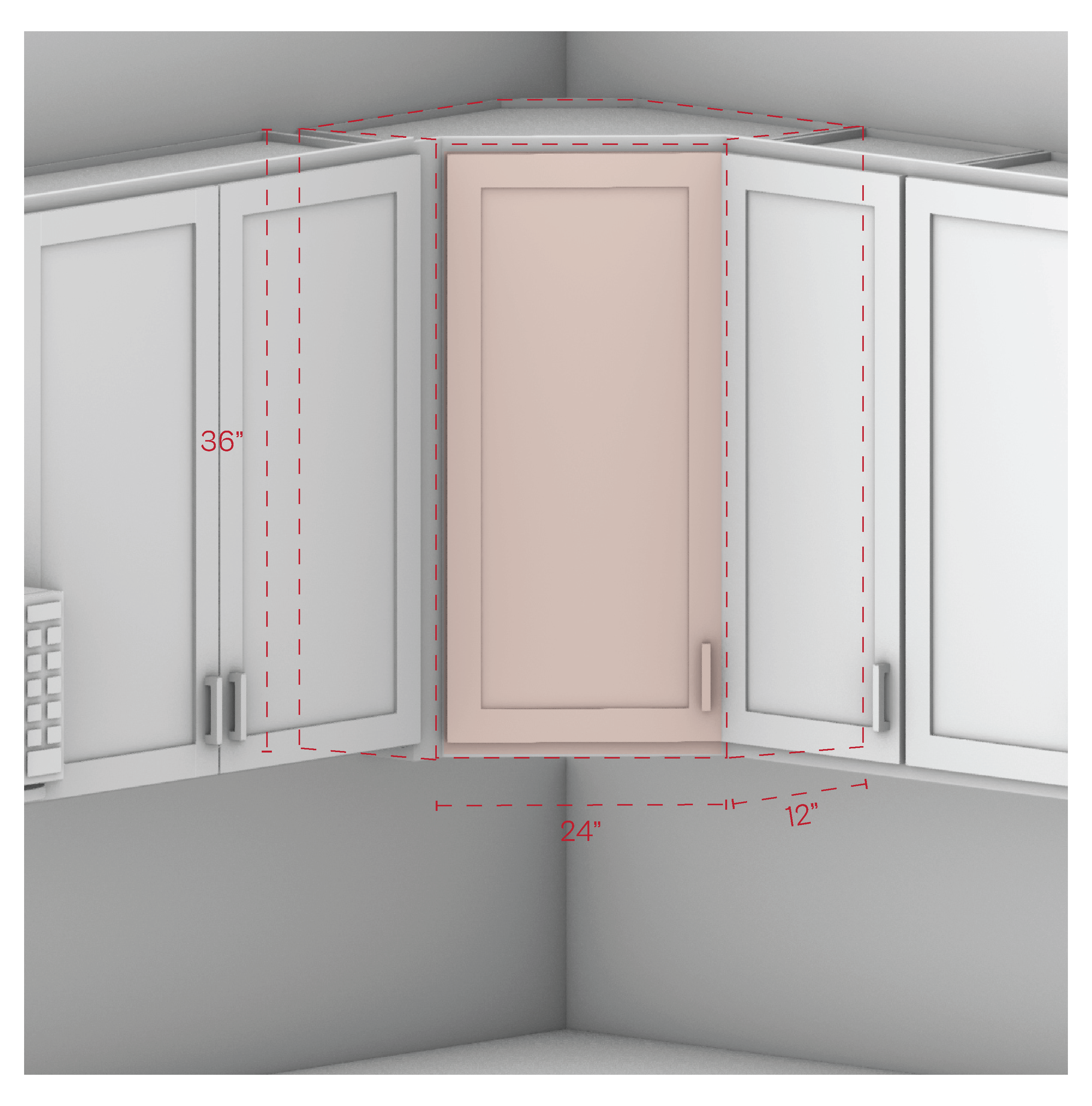 Wall Diagonal Cabinet 36" Height