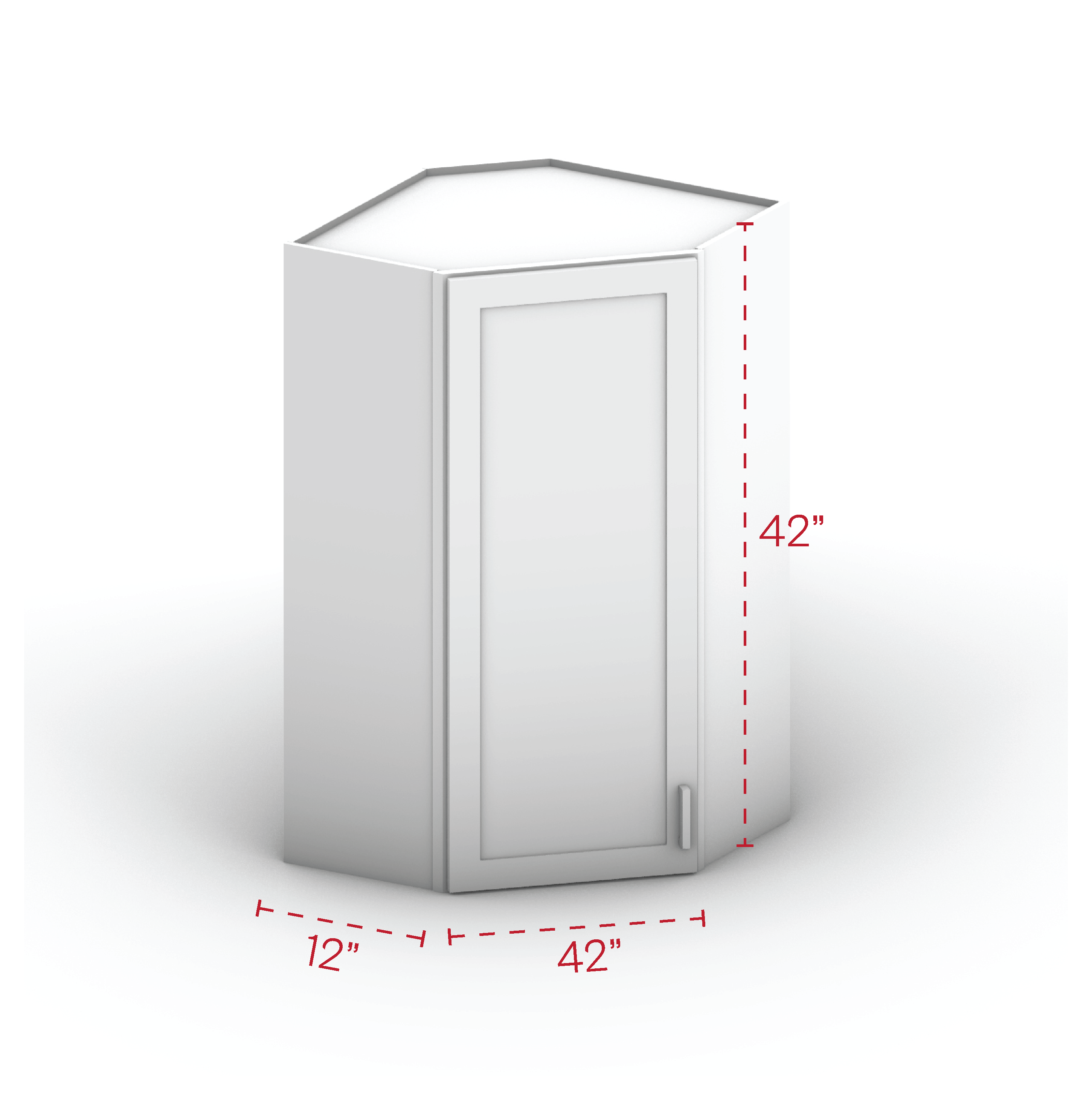 Wall Diagonal Cabinet 42" Height