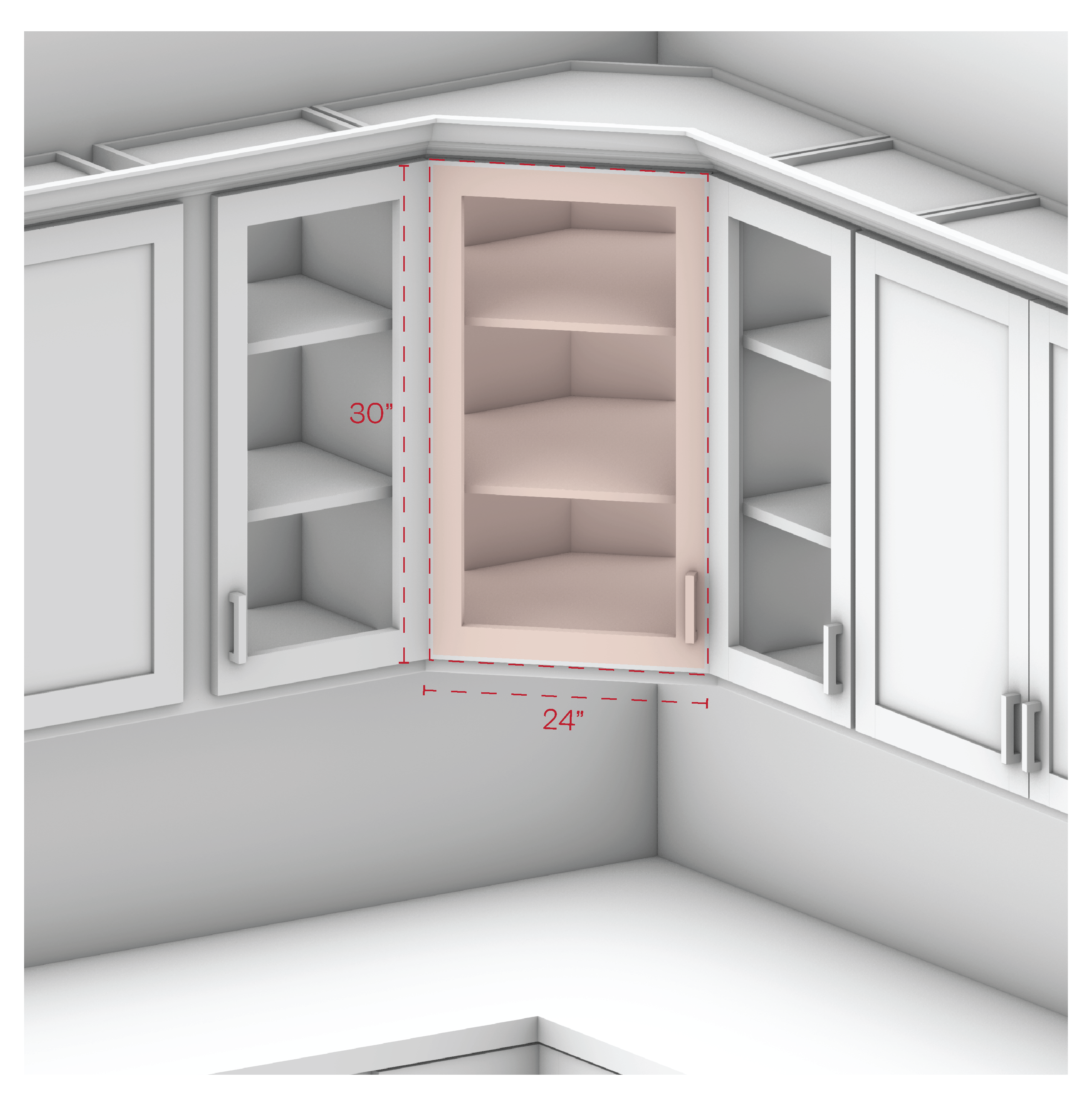 Glass Door Diagonal 30"Height