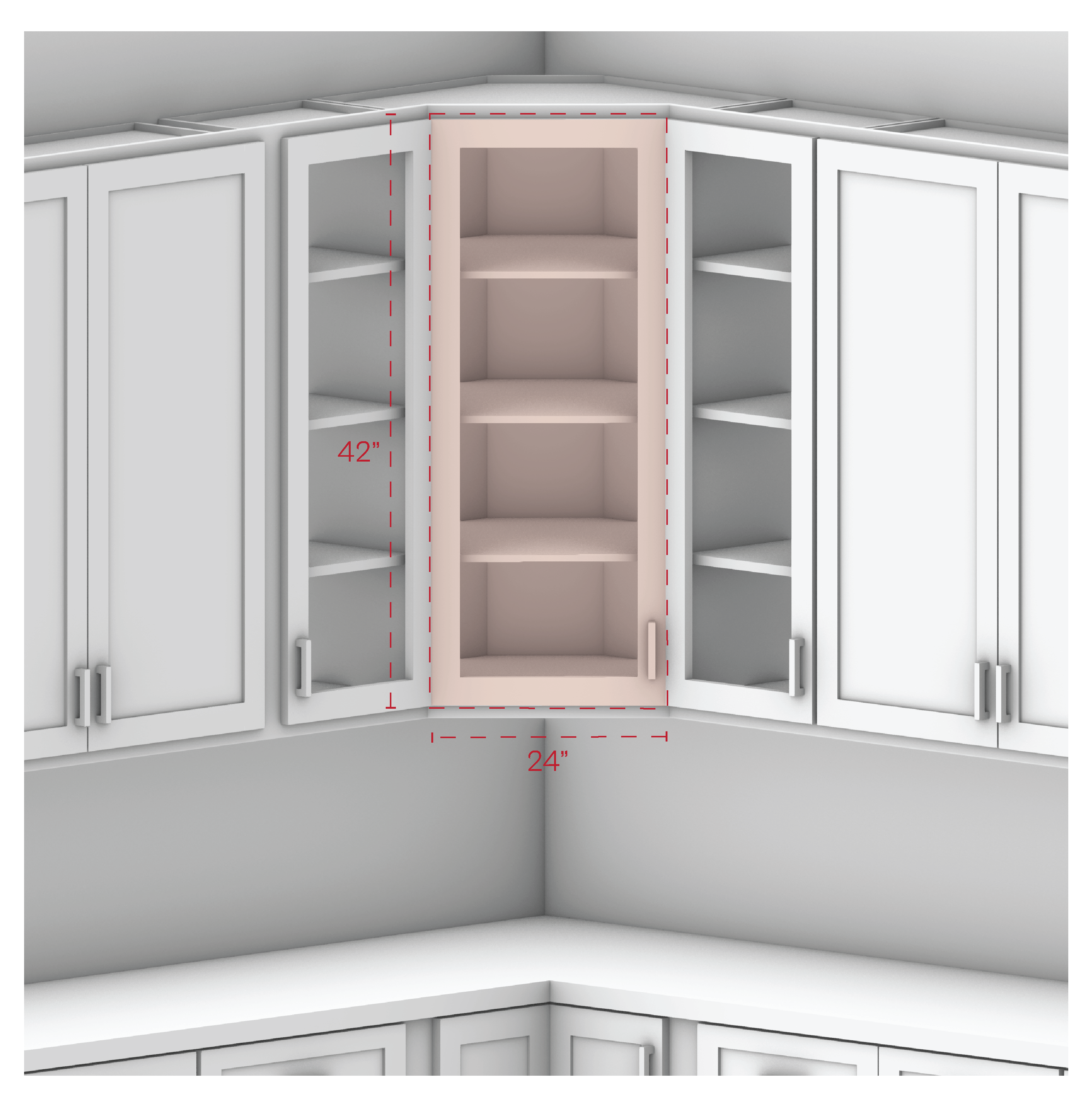 Glass Door Diagonal 42"Height