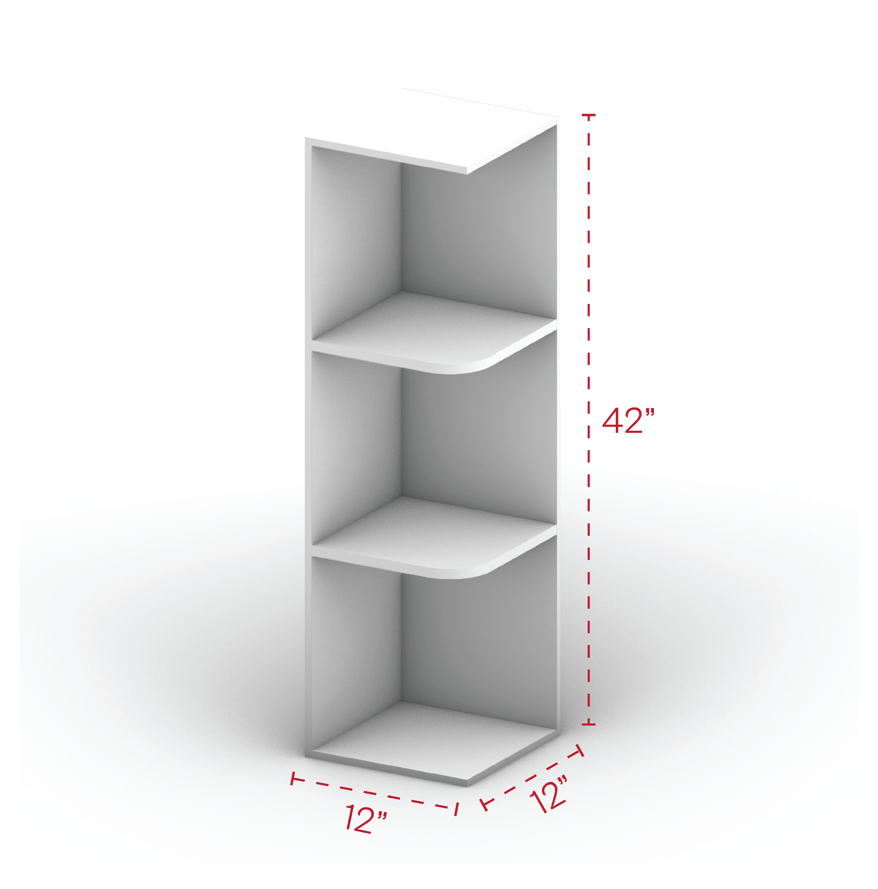 Wall End Open Shelf Cabinet 42" Height