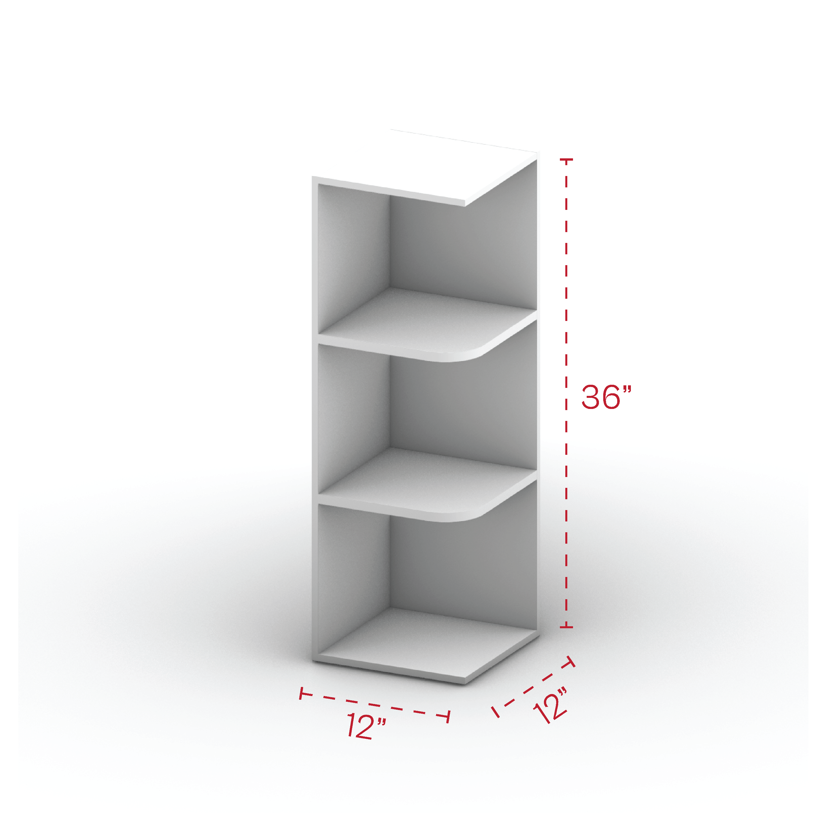 Wall End Open Shelf Cabinet 36" Height