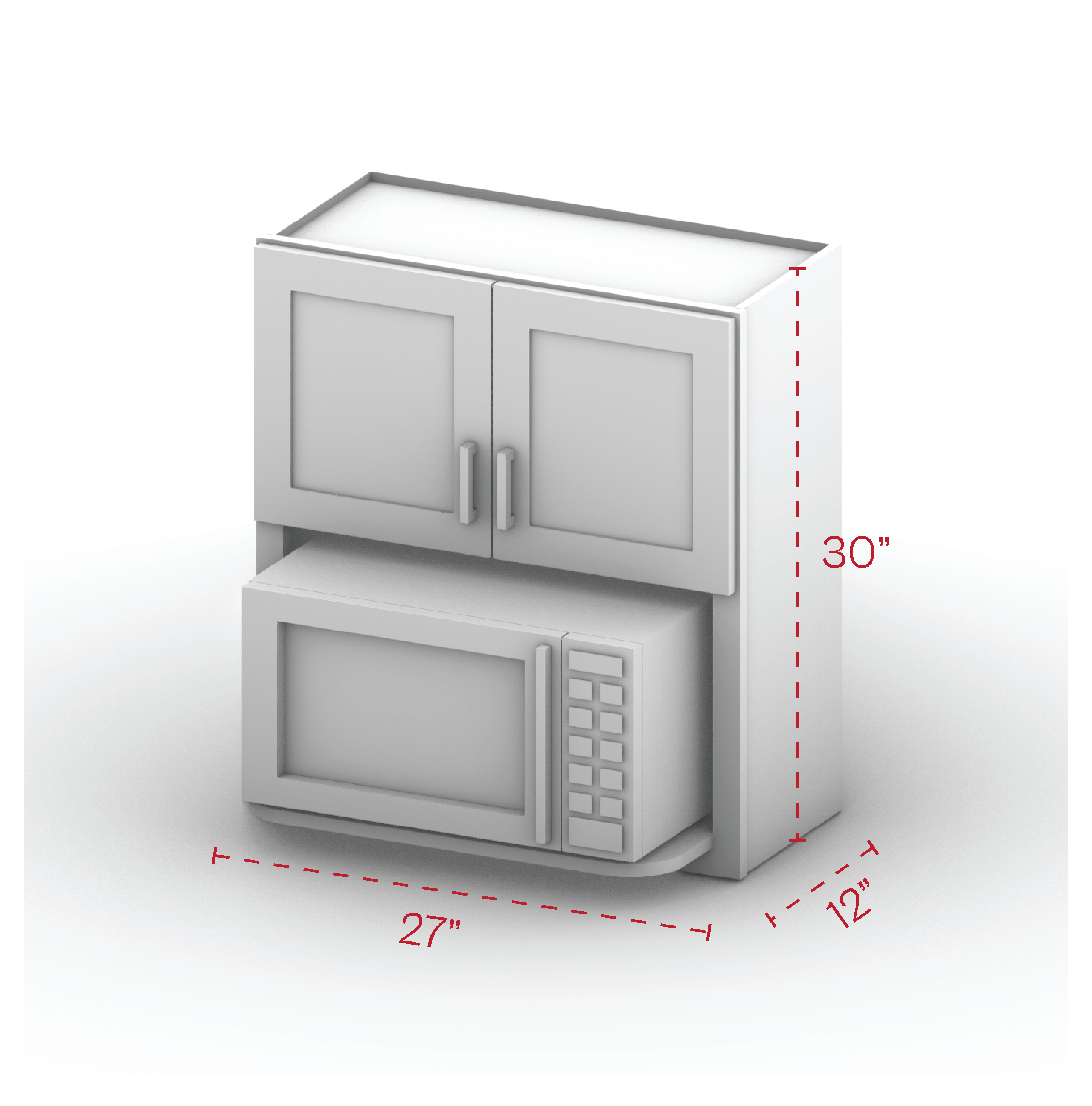Wall Microwave Cabinet 27" Width 30" Height