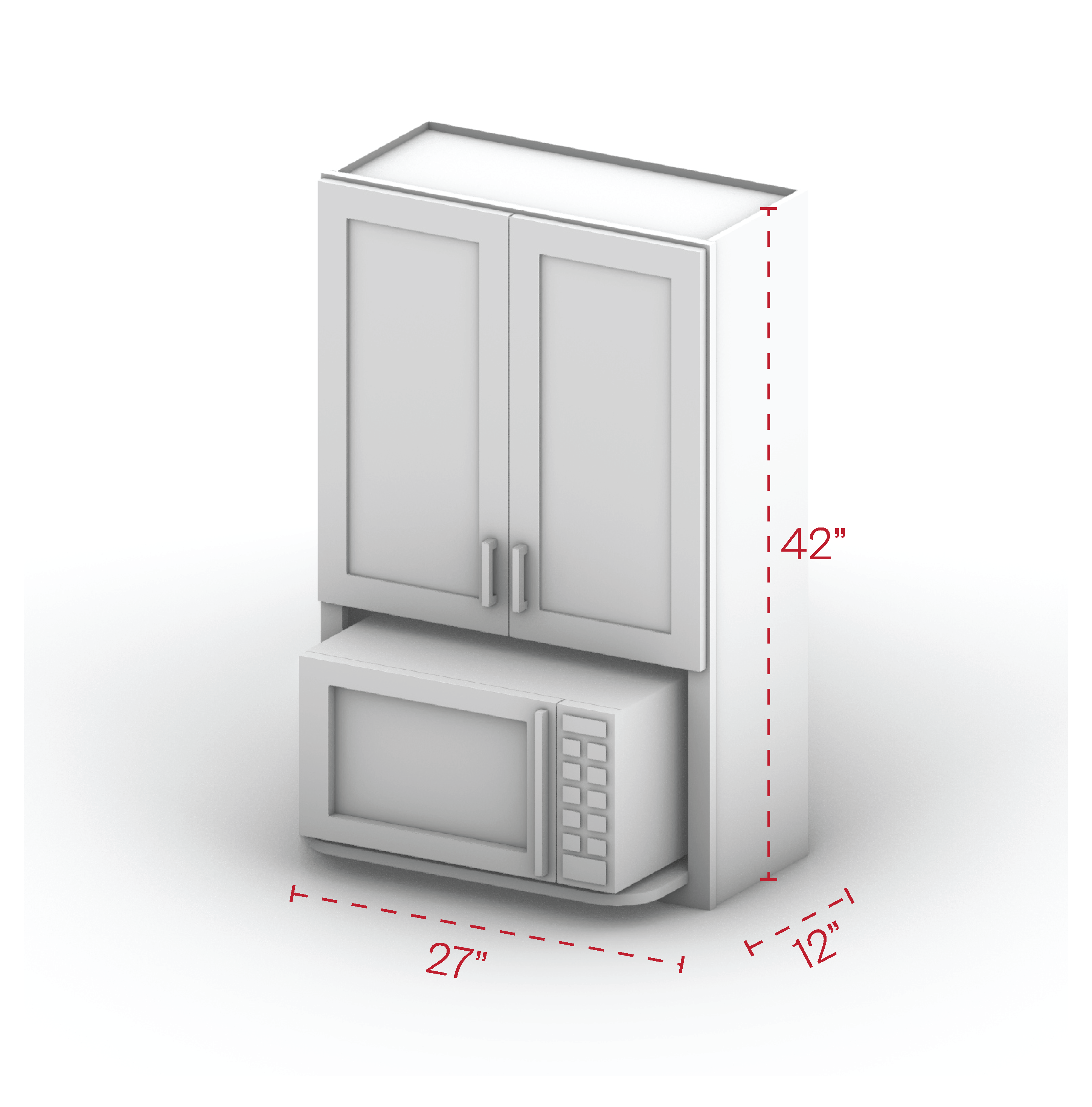 Wall Microwave Cabinet 27" Width 42"Height